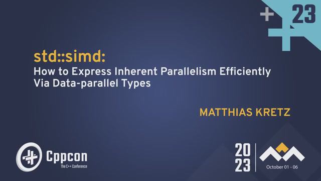 std::simd: How to Express Inherent Parallelism Efficiently Via Data-parallel Types - Matthias Kretz