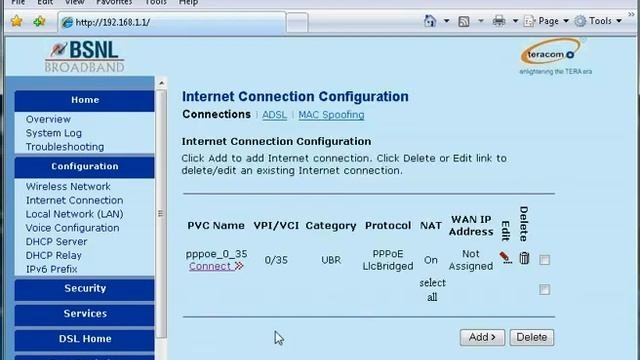 BSNL Broadband modem Configuration