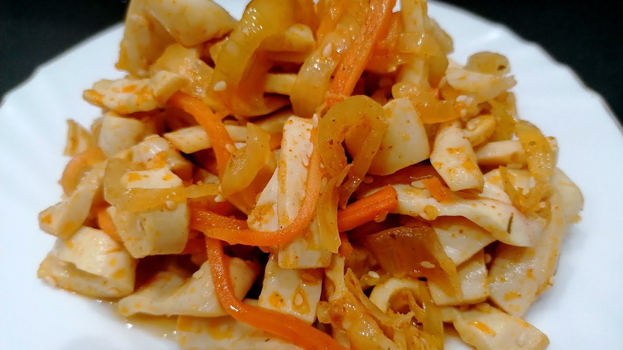Хе из кальмаров - лучшая закуска из кальмаров на праздничный стол.