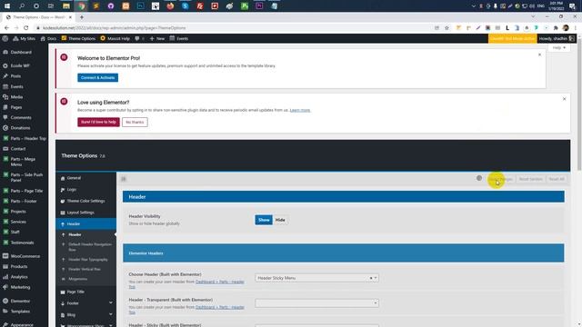 How to set default Header from Theme Options