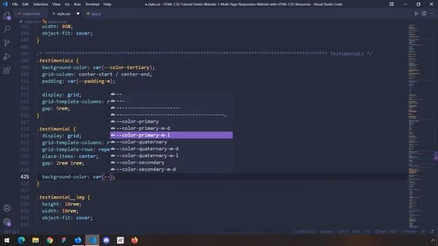 HTML-CSS Tutorial Lesson 111: Styling the Testimonial Section (Website #1 part-23)