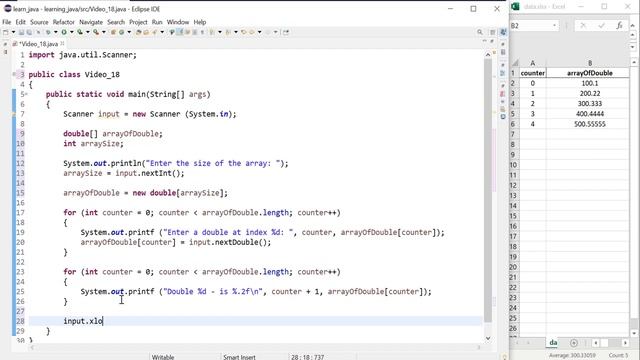 Java 18: Let the user decide the size of the 1-dimensional (1D) array.