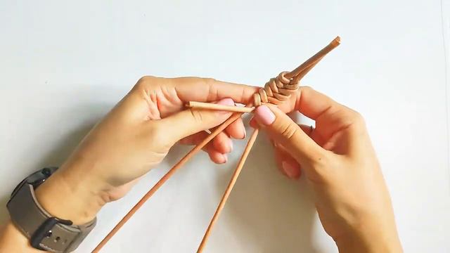 Плетение колоска из бумажной лозы