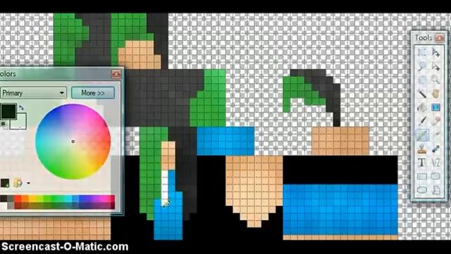 Minecraft Skin Tutorial Green/black Hair Girl