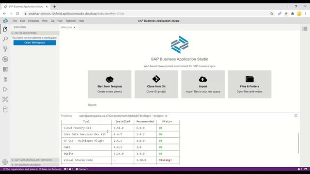 03 Create First Project in Cloud Application Programming Model | Business Application Studio CAP