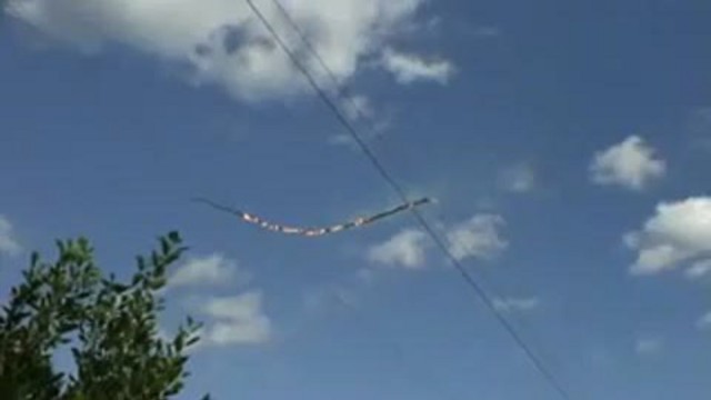 Замыкание ЛЭП палкой.