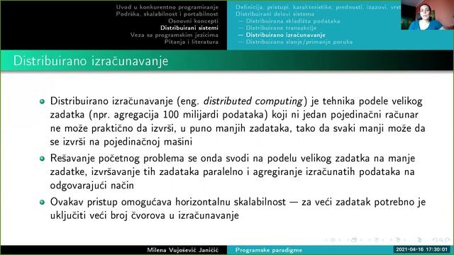 01.04.02 Konkurentno programiranje.Distribuirani sistemi: podaci transakcije izračunavanja poruk