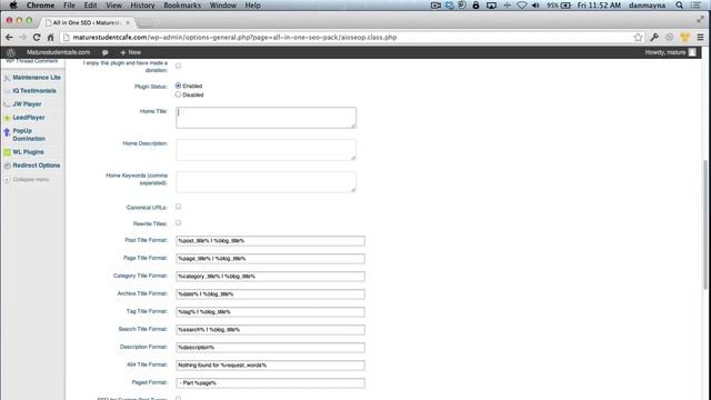 Video Course Wordpress Seo 03 All in One SEO Plugin   Part 1