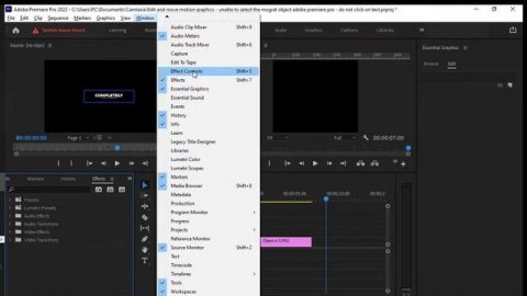 How to show effects and effect controls panel in Adobe premiere pro | Open effect and effect contro