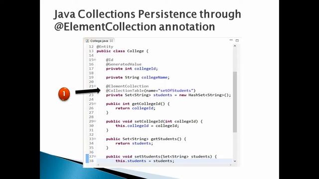 How to persist Java Collections by @ElementCollection annotation in Hibernate using JPA ?