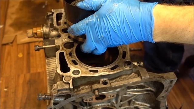 Subaru piston and flywheel install
