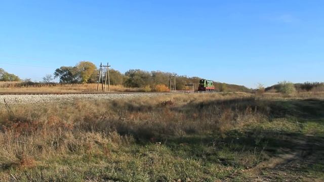 Тепловоз ЧМЭ3 резервом на перегоне ст. Изобильная - ст. Передовой