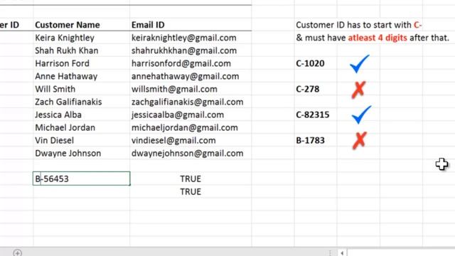 Custom Data Validation in Excel to have Customer ID in a particular way only