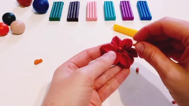 Цветы из пластилинOyun hamurundan kolay cicek yapimi.Oyun hamurundan şekiller.Фигурки из пластилина
