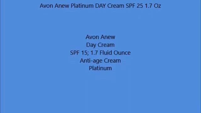 Avon Anew Platinum DAY Cream SPF 25 1 7 Oz