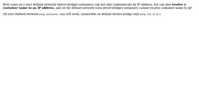 Unix & Linux: docker user defined network