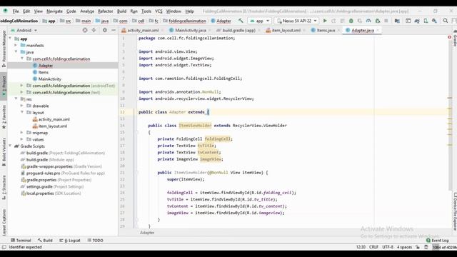 Folding Cell Animation  Android Studio