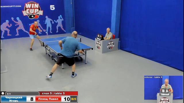 10:30 Чернецкий Игорь 1-3 Плющ Павел      стол 5  ЮГ-2  09.07.20