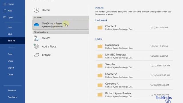 How To Save A Word Document To OneDrive And Access It Anywhere | TechTricksGh