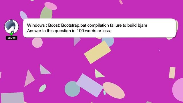 Windows : Boost: Bootstrap.bat compilation failure to build bjam