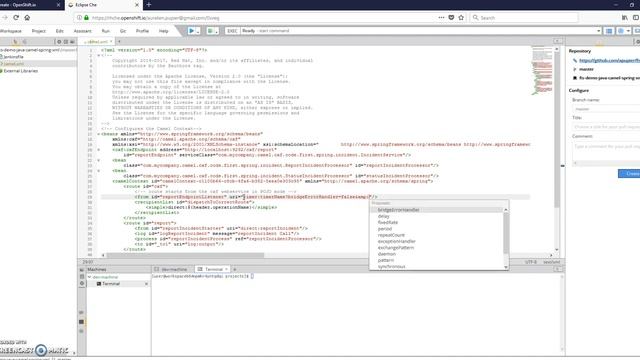 Language Support for Apache Camel in Eclipse Che and OpenShift.io