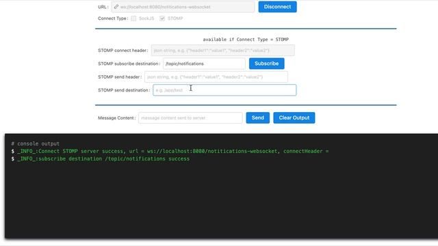 Demo WebSocket Stomp
