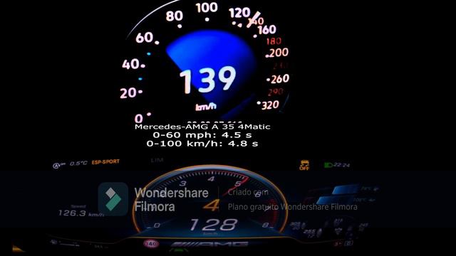 Golf 8 R(320hp) vs AMG A35(306hp) 0-100,0-200