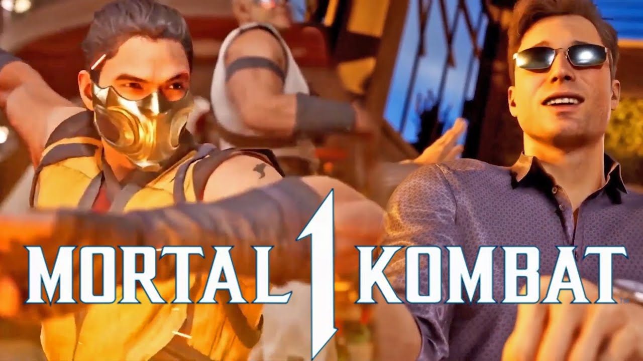 Mortal Kombat 1 - Скорпион против Джонни Кейджа геймплей