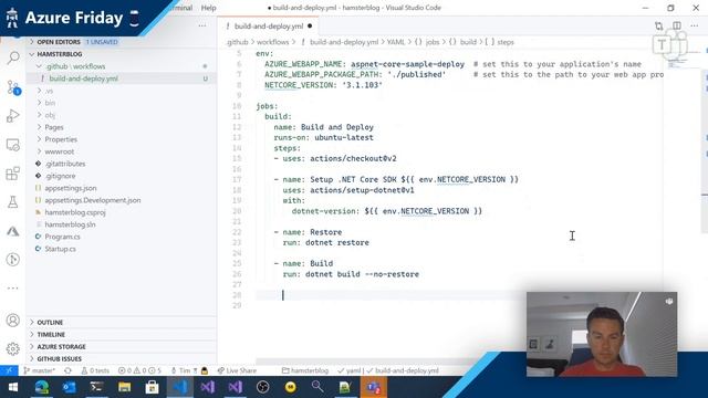 Learn how to deploy .NET Core apps to Azure with GitHub Actions | Azure Friday