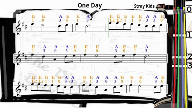 One Day | Stray Kids | Violin SHEET MUSIC [With Fingerings] [Level 4] New Key | Easy Version