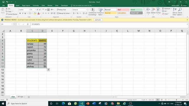 How to rename, copy or move data in excel 2007/2010/2013/2016 - in hindi