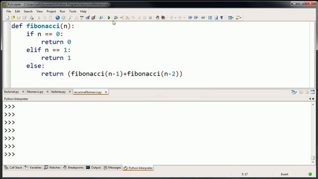 Recursive Fibonacci Example