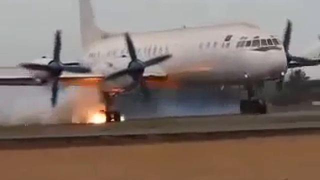 Экстренное торможение ИЛ-18 при взлете. Ангола 1991 год