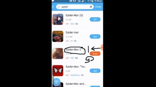 How to download Spider Man 2 PSP for android from happy chick emulator