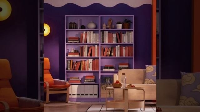 книжный шкаф билли фиолетовый