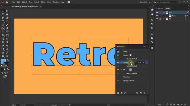 Retro text effect illustrator tutorial in HINDI / हिन्दी में