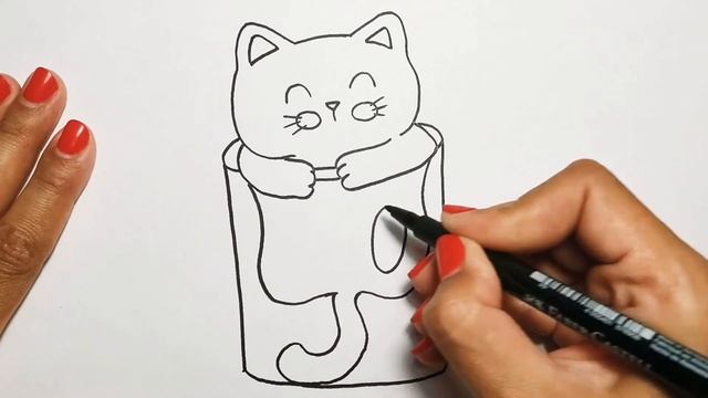 Как нарисовать кошкурисунок лимонадкавайный котик
