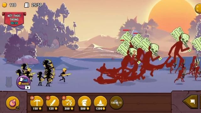 Hahi sản xuất người que anh hùng để bảo vệ tượng đá trong stickman war 3