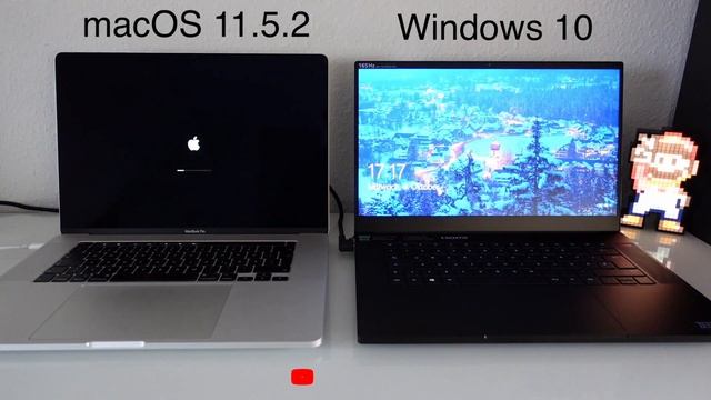 Boot Vergleich Blade 15 Mid 2021 versus Apple Macbook Pro 2019