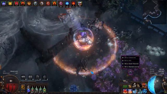 [PoE] "Test Run" Vortex Critical Build / Elementalist / vs T16 Minotaur Map 3.21