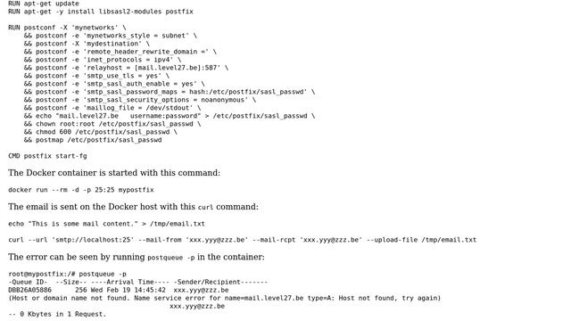 DevOps & SysAdmins: Postfix in Docker: Host or domain name not found (DNS and Docker)