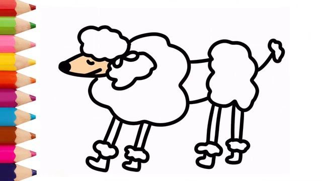 How to draw poodle dog step by step / Bolalar uchun pudel rasm  / Рисование пудель