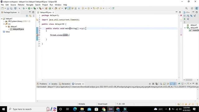 how to use delay in java in eclipse  introduce delay in java in eclipse ide