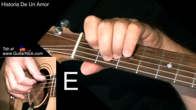"Historia De Un Amor" | Easy Guitar Solo/Chords + TAB | GuitarNick.com