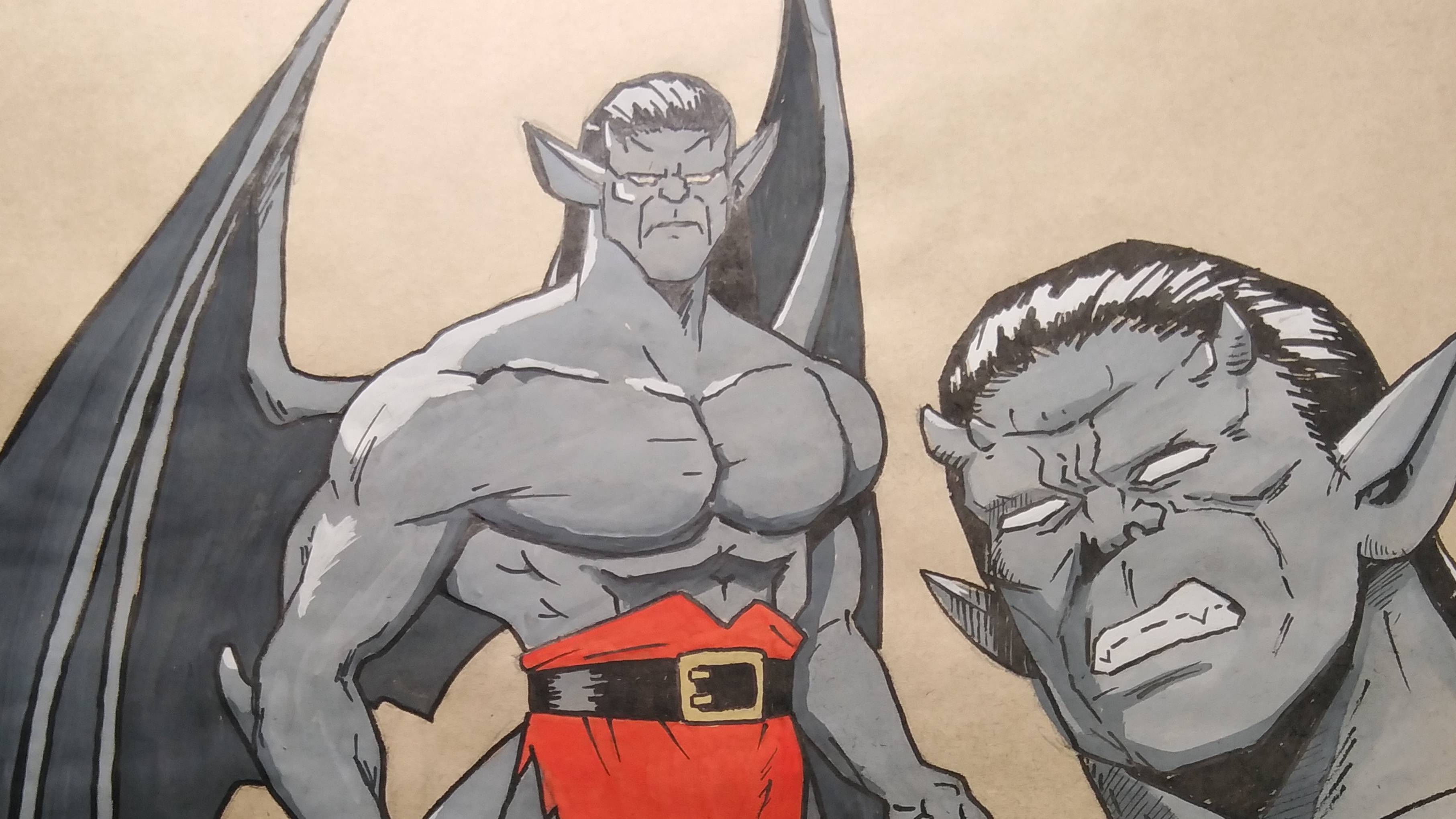 Рисую Голиафа из сериала Горгульи / Drawing Goliath from TV Show the Gargoyles