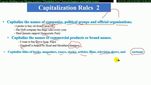 Obaidullah Noor Lectures       Capitalization