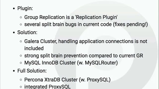 Percona XtraDB Cluster, Galera Cluster, MySQL Group Replication