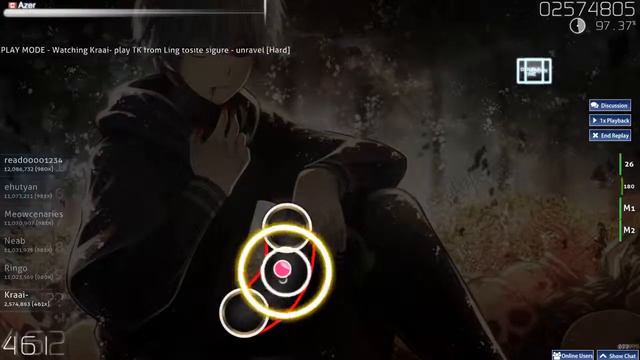 Osu! Tokyo Ghoul (TK from Ling tosite sigure) - Unravel (Hard +HDDT) FC AR8.6 by Kraai-