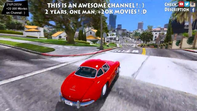 1955 Mercedes Benz 300SL Gullwing - GTA WORLD YT +20 000 MOVIES _REVIEW