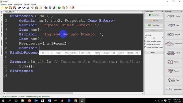 Programación en PSeint  Funciones Sin Parámetros